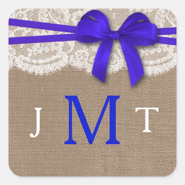 Sticker Carré Les sceaux de la collection de Mariages Rustic Blu (Devant)