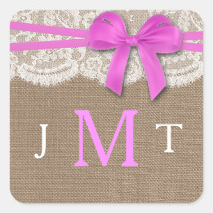 Sticker Carré Les sceaux de la collection de Mariages Rustic Pin