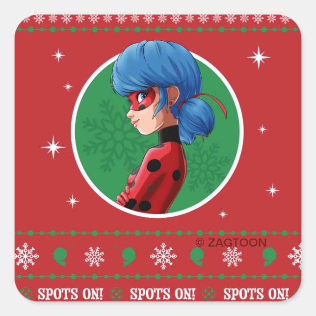 Sticker Carré Les Spots De Ladybug ! Graphique de vacances (Devant)