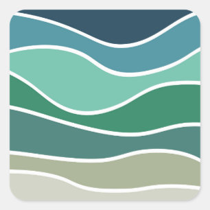 Sticker Carré Les vagues colorées de l'océan