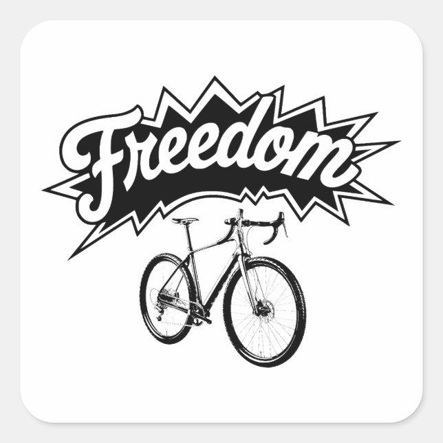 Sticker Carré Les vélos sont la liberté (Devant)