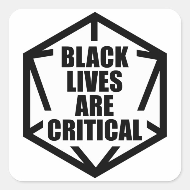 Sticker Carré Les vies noires de BLM sont critiques [B&W] (Devant)