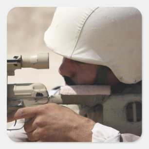 Sticker Carré Les vues irakiennes de sergent d'armée dans vers