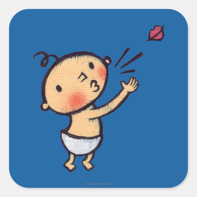 Sticker Carré Leslie Patricelli Blow a Kiss Baby (Devant)