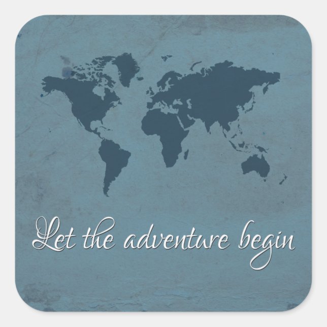 Sticker Carré Let the adventure begin (Devant)