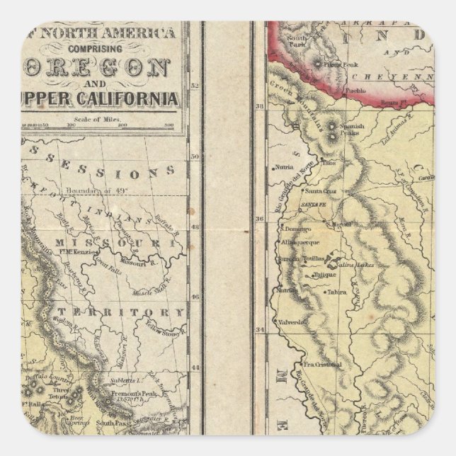 Sticker Carré L'État Du Texas (Devant)