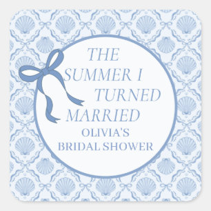 Sticker Carré L'été où je me suis mariée Coastal Bridal Shower