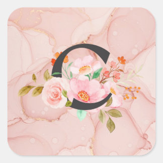 Sticker Carré Letter C