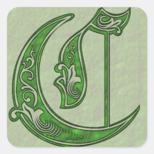 Sticker Carré Lettre C