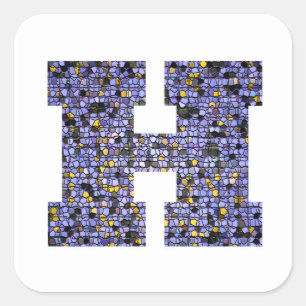 STICKER CARRÉ LETTRE H MONOGRAPHIQUE MONOGRAPHIQUE MOSAÏQUE