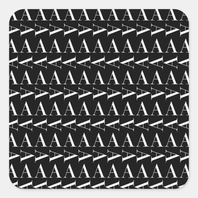 Sticker Carré Lettre initiale A monogramme (Devant)