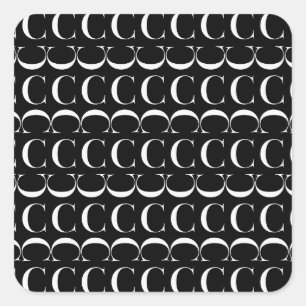 Sticker Carré Lettre initiale C