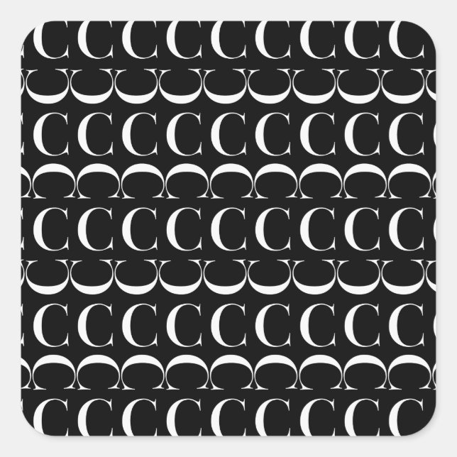 Sticker Carré Lettre initiale C (Devant)