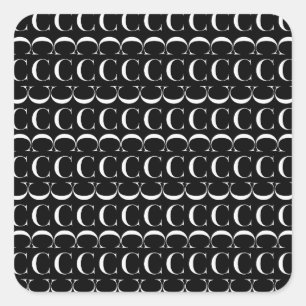 Sticker Carré Lettre initiale C