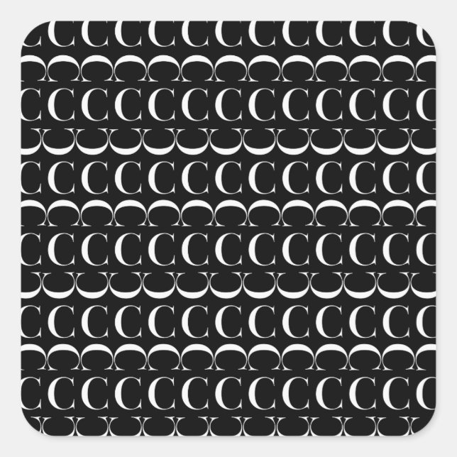 Sticker Carré Lettre initiale C (Devant)