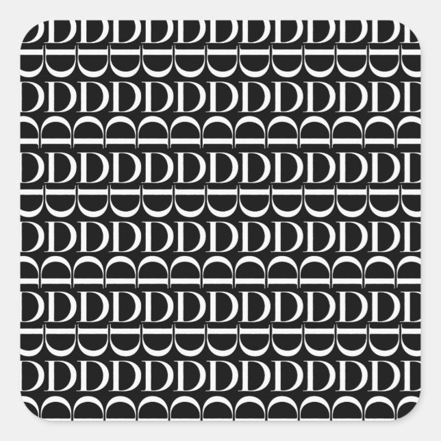 Sticker Carré Lettre initiale D monogramme (Devant)