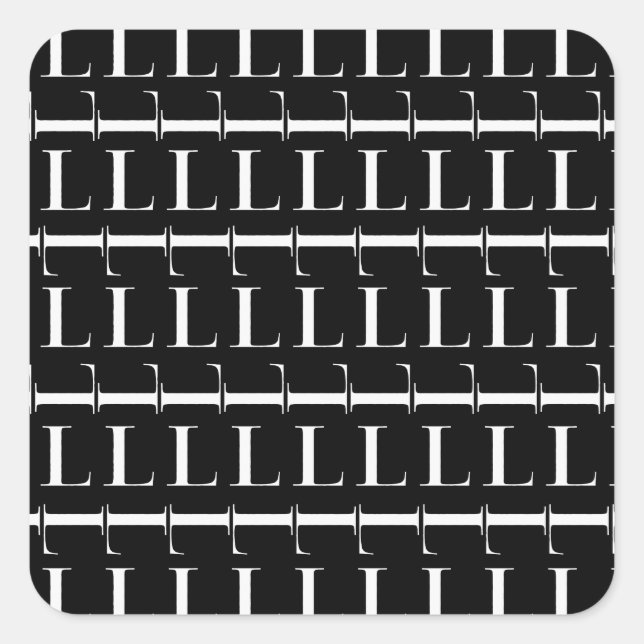 Sticker Carré Lettre initiale monogramme L (Devant)