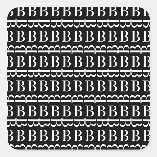 STICKER CARRÉ LETTRE INITIALE MONOGRAPHIQUE B (Devant)