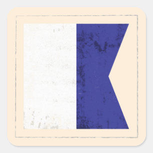 Sticker Carré Lettre nautique "A" Signal Indicateur
