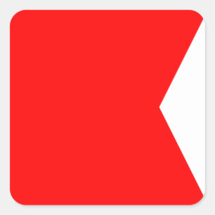 Sticker Carré Lettre nautique B (bravo) de signal de drapeau