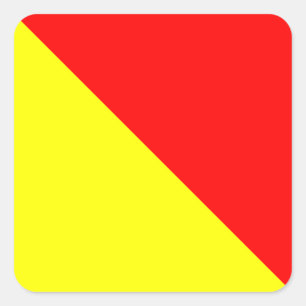 Sticker Carré Lettre nautique O (oscar) de signal de drapeau