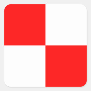 Sticker Carré Lettre nautique U (uniforme) de signal de drapeau