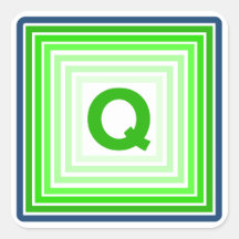 Lettre Q - Vert bleu