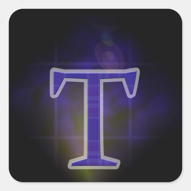Sticker Carré Lettre T (Devant)