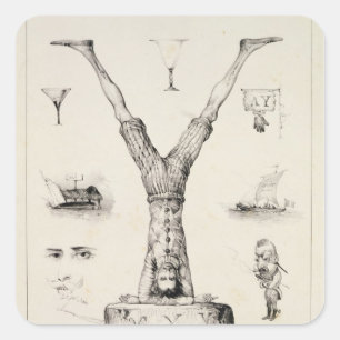 Sticker Carré Lettre Y d'une amorce d'alphabet