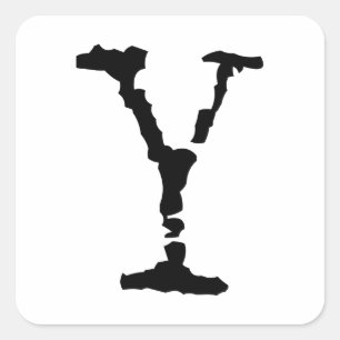 Sticker Carré Lettre Y noir