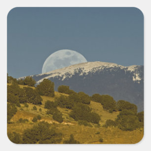 Sticker Carré Lever de lune sur les montagnes Sangre de Cristo,