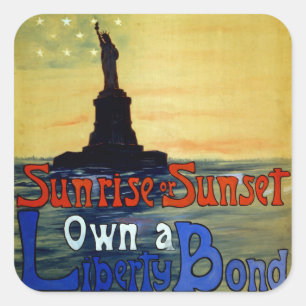 Sticker Carré Lever du soleil ou coucher du soleil posséder une 