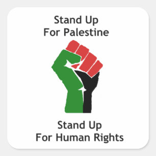 Sticker Carré Levez-vous pour l'autocollant de la Palestine