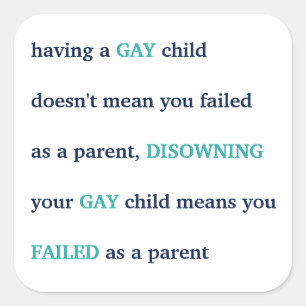 Sticker Carré LGBT Avoir Un Enfant Gay Amour Fierté Parentalité 
