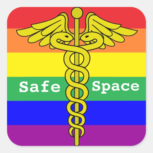 Sticker Carré LGBTQ Santé Espace sécurisé (Devant)