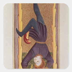 Sticker Carré L'homme pendu, carte tarot, français