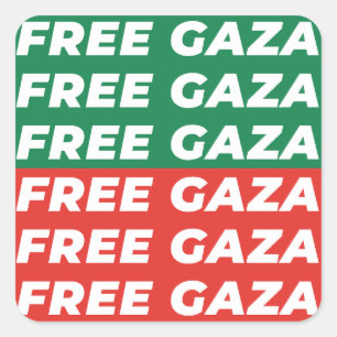 Sticker Carré Libérez Gaza - couleurs du drapeau palestinien