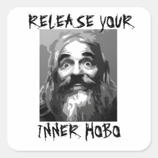 Sticker Carré Libérez votre Hobo intérieur