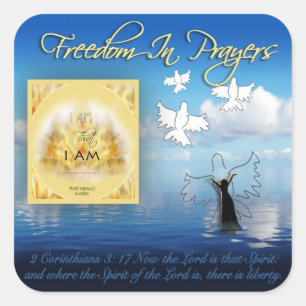 Sticker Carré Liberté dans l'autocollant de prière