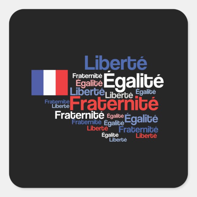 Sticker Carré Liberté, Égalité, Fraternité nationale française (Devant)