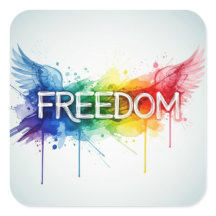 Liberté et ailes - Aquarelle colorée avec Abs
