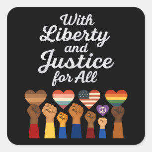 Sticker Carré Liberté et justice pour tous pour la liberté de pr