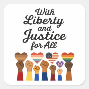 Sticker Carré Liberté et justice pour tous pour la liberté de pr