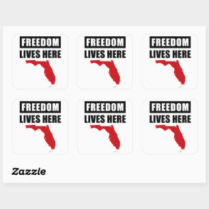 Sticker Carré Liberté vit ici - Conservateur Floride USA