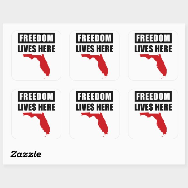 Sticker Carré Liberté vit ici - Conservateur Floride USA (Feuille)