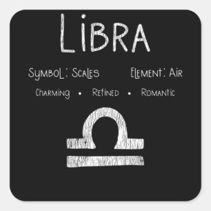 Sticker Carré Libra Horoscope Astrologie Étoile signe cadeau d'a