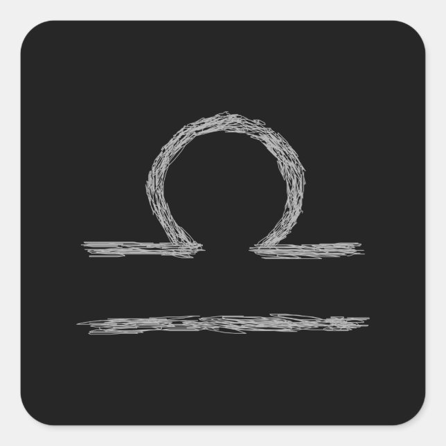 Sticker Carré Libra. Signe astrologique zodiaque. (Devant)