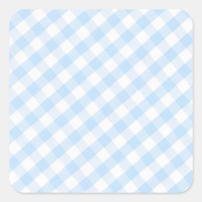 Sticker Carré Light blue diagonal gingham (Devant)