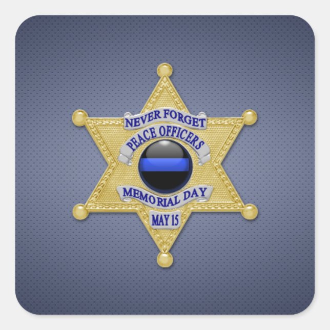 Sticker Carré Ligne bleue mince (Devant)