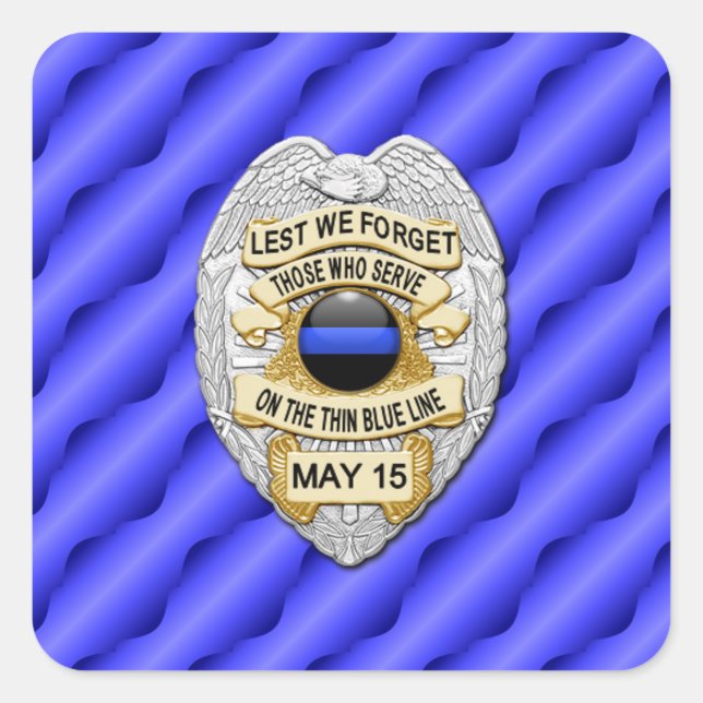 Sticker Carré Ligne Bleue Mince Un-d'un-un-un-un (Devant)